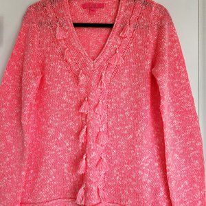 Lilly Pulitzer NWOT  LARGE Coral Pink Sweater, Cotton/Acrylic